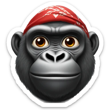 Gorilla with red bandana in a fast car  sticker