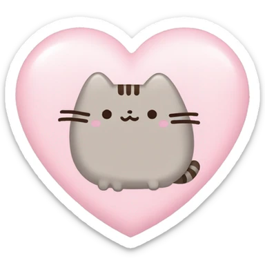 pusheen light pink heart sticker
