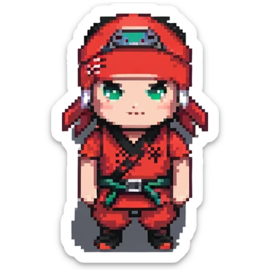 ninja with a red headband sticker