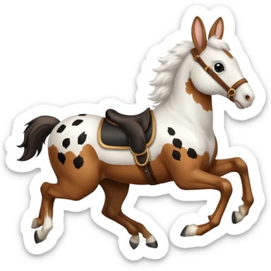 Rabbit riding galloping horse sticker