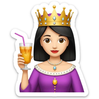 queen with drink sticker