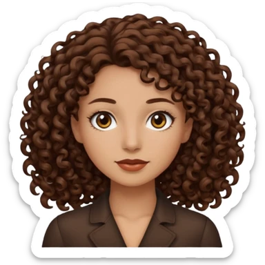 Sou morena, meu cabelo cacheado castanho médio escuro e meus olhos é castanho escuro sticker