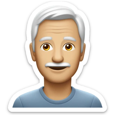 Homme sans cheveux 60 ans heureux avec sa mercedes sticker