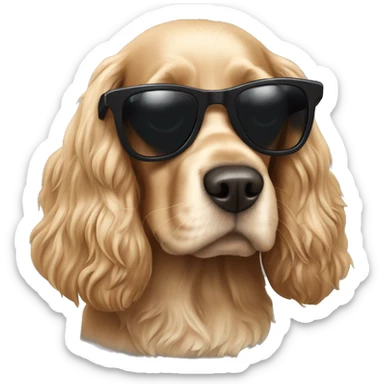 Cocker Spaniel dog with sunglasses sticker