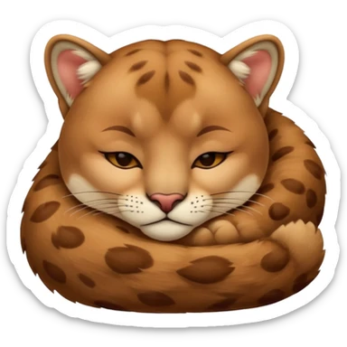 Cozy cougar sleeping sticker