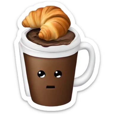 coffee with chocolate croissant  sticker