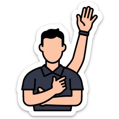 Referee making an official hand signal sticker