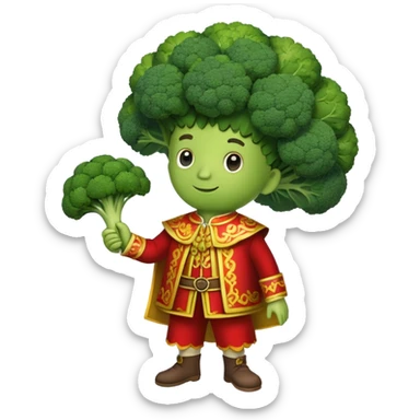 Broccoli with clothing/style from Spain  sticker