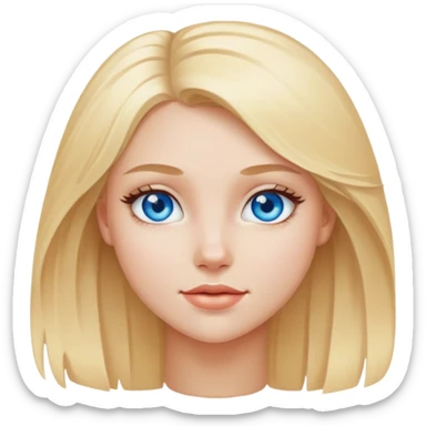Beautiful girl with blond hair and blue eyes  sticker