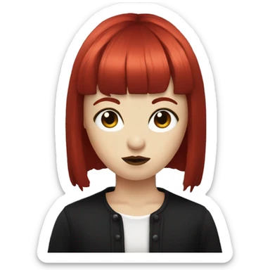 red-haired goth with bangs sticker