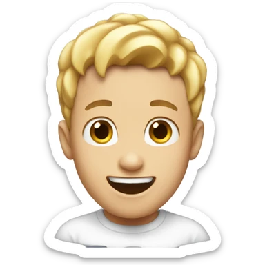 white The boy is very excited about the release of IOS 18 sticker