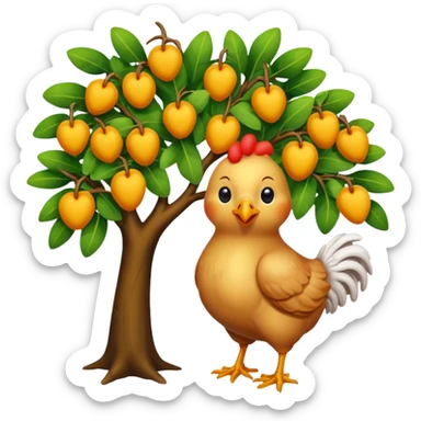 make the chicken bigger and remove the leaves from the tree sticker