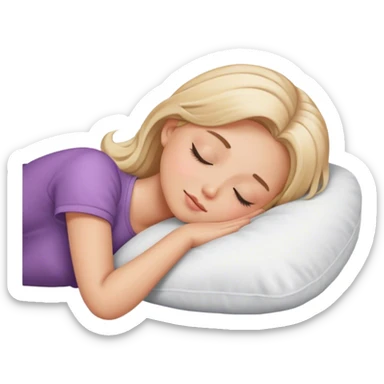 Blonde girl sleeping on a pillow sticker