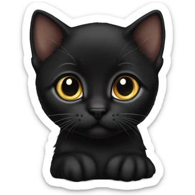 Black Bombay kitten  sticker