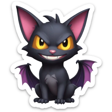 Cool Cute Edgy Bat-Cat-Noivern-Noibat-Litten-Pokémon-Fakémon-hybrid sticker