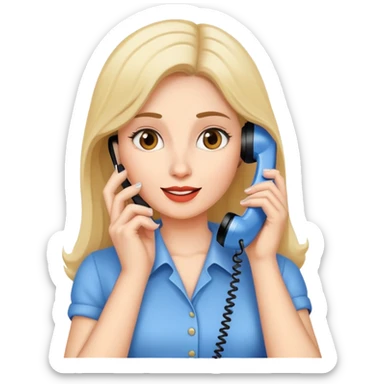 woman talking on the phone sticker