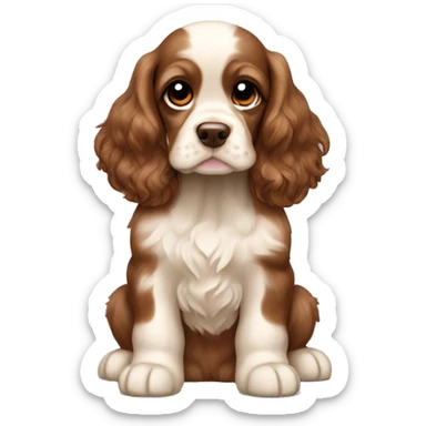 american cocker spaniel puppy brown bow sticker