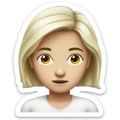 Frowning white girl sticker