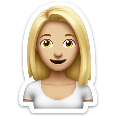 Blonde woman trying to be funny but cringe  sticker