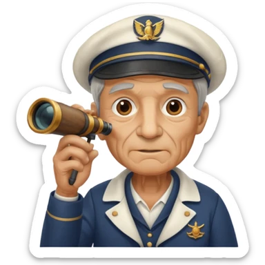 old sailor with a telescope sticker