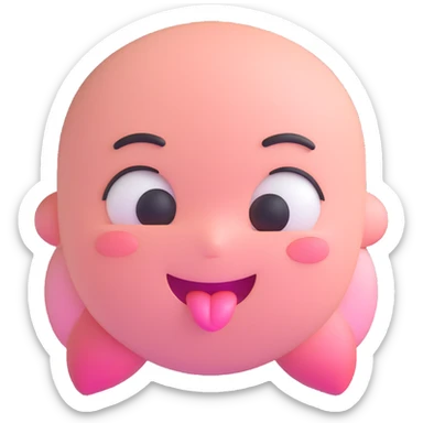 blushing face with eyes rolled up and tongue out sticker