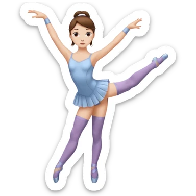 Ballet dancer in over the knee socks, leotard and long brown hair sticker