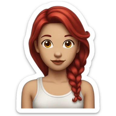 girl with dark red hair and shoulder tattoo sticker