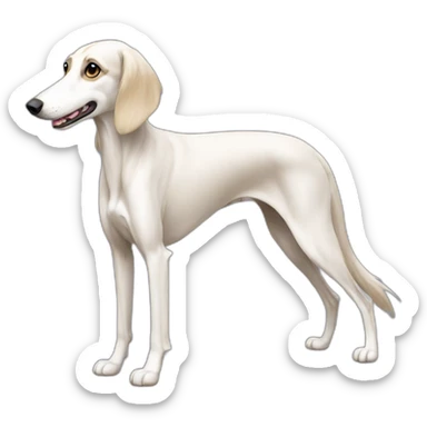 sprint white Saluki sticker