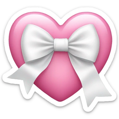 pink heart with a white bow sticker