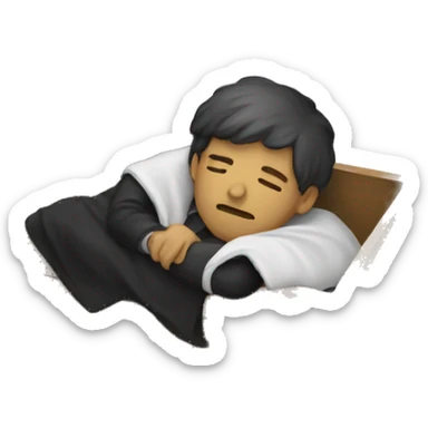 A programmer sleeping in a coffin sticker