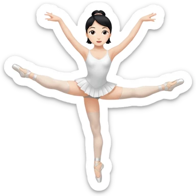 WOMAN BALLET DANCER BLACK HAIR AND NOT IN TUTU sticker