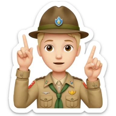 main scouts avec trois doigts du milieu levés   sticker