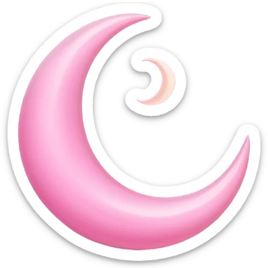 Pink crescent moon with no face sticker