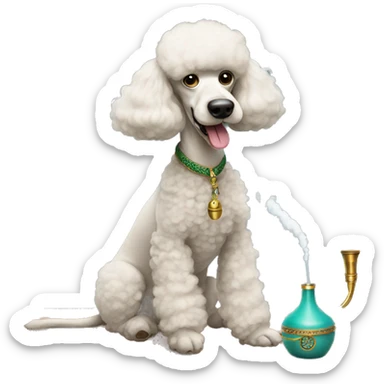 Poodles smoking a hookah  sticker