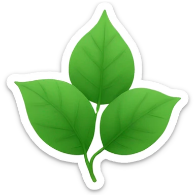 Green circle made of three leaves sticker