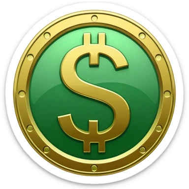Cashapp emoji, a green dollar symbol with white background, no faces, like the app called cashapp sticker