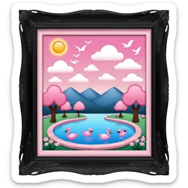 pink girly framed photo picture sticker