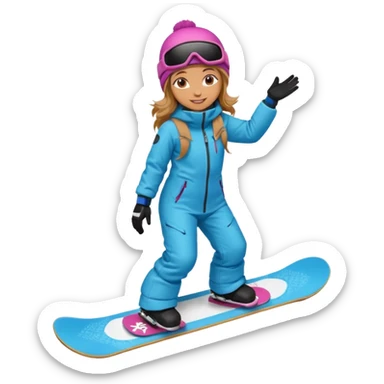 Girl snowboarder person sticker