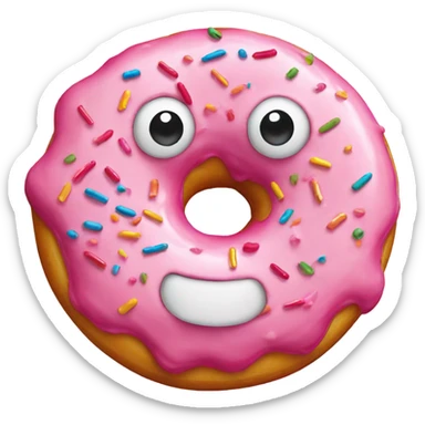 Pink donut with sprinkles sticker