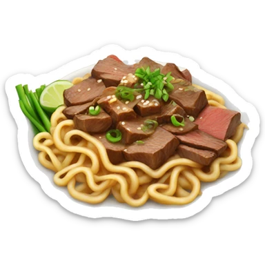Thai food, beef pad see ew, noodle sticker
