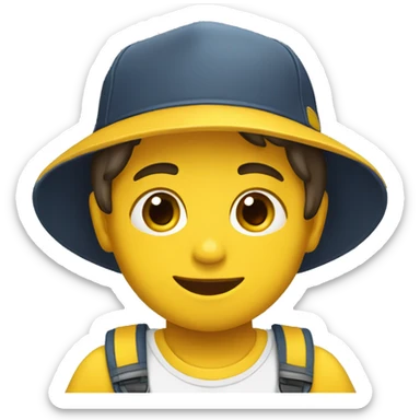 Niño usando una gorra amarilla sticker