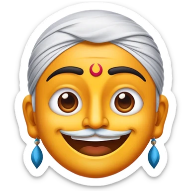 Cinematic Realistic Bollywood Pop Culture Emoji, featuring an energetic portrayal of Indian cinema rendered with dynamic textures and lively, colorful lighting. sticker