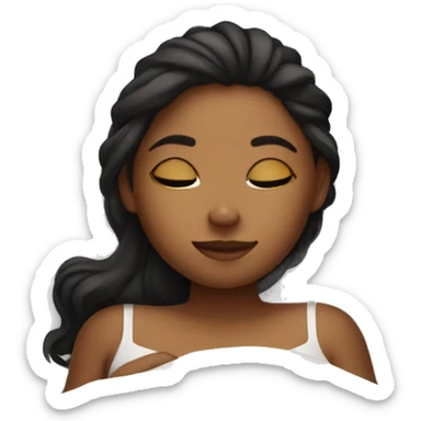 Girl resting in bed  sticker