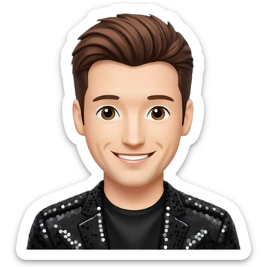 JC Chasez from 'N Sync with brown hair, black sequin outfit sticker