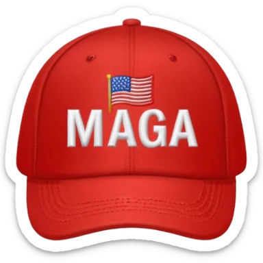 Hat with MAGA sticker