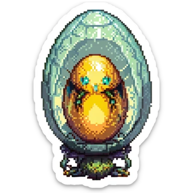 cranial, eye, MRI, SCAN, egg, embryonic, inside of glass egg, alien, eerie, otherworldly, crystal egg, tiny embryo. fetoid shape sticker