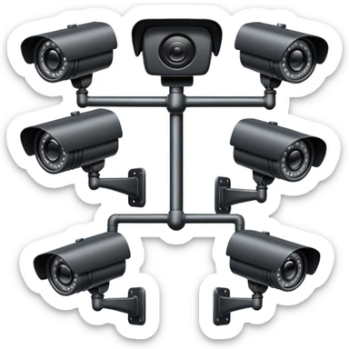 Cctv cameras facing multiple directions  sticker
