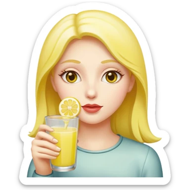 The Rosa roxburghii fruit is personified and then drinks lemon juice. sticker