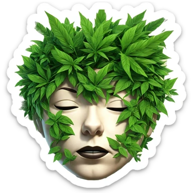 dreaming under green leaves sticker