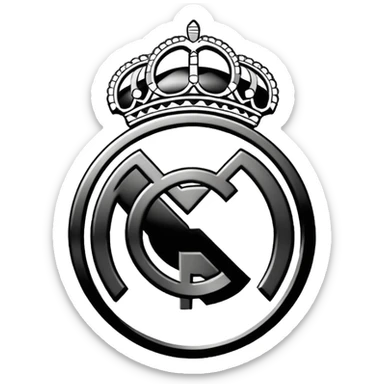 Real Madrid logo sketch drawing just lines  sticker